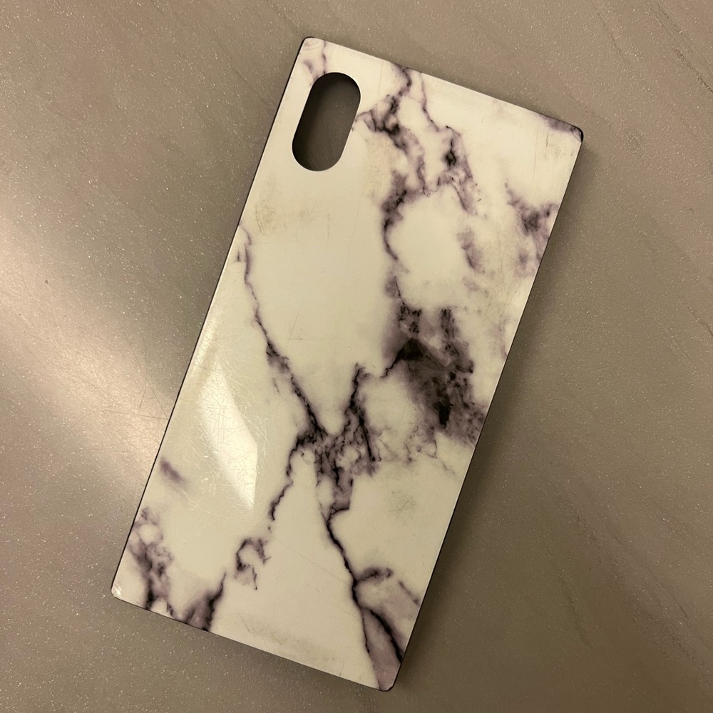 iPhone X iDecoz marble square corners phone case